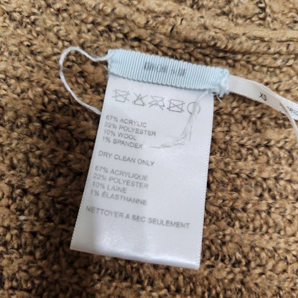 Anthropologie Kimchi Blue Camel Brown Knit Chunky Hooded Cardigan Women's XS - Picture 9 of 16